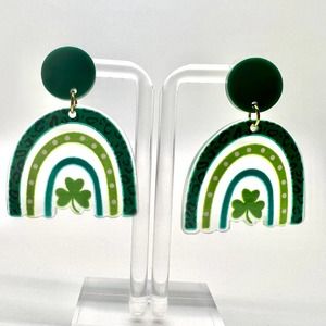 Shamrock Earrings - Rainbow Earrings - Dangle Earrings - St Patricks Day Earring